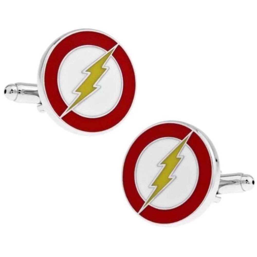 Brand New Mens Boutique Enamel DC Comics The Flash  Cufflinks Cuff Links